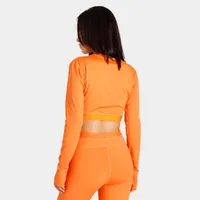 Pink Soda Sport Women’s Topanga Tape Long Sleeve Crop Shirt / Dusty Orange