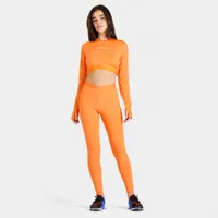 Pink Soda Sport Women’s Topanga Tape Long Sleeve Crop Shirt / Dusty Orange