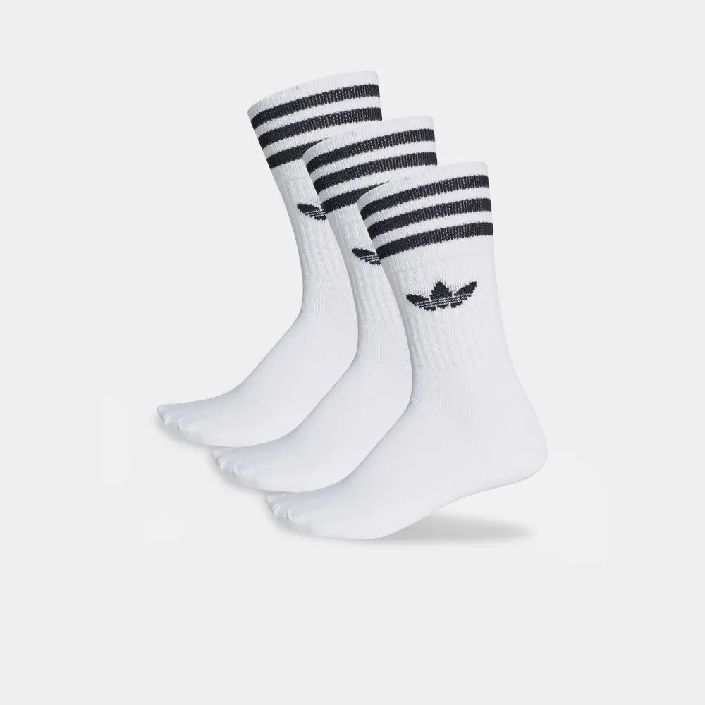 adidas Originals Solid Crew Socks (3 Pack) White / Black