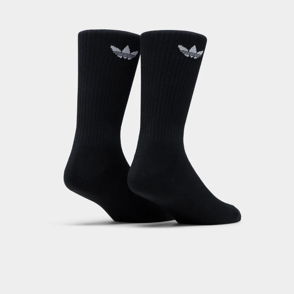 adidas Originals Solid Crew Socks (3 Pack) Black / White