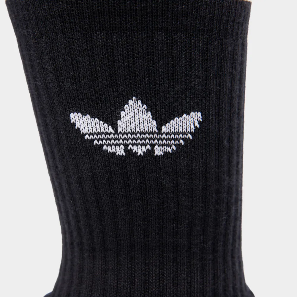 adidas Originals Solid Crew Socks (3 Pack) Black / White