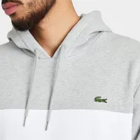 Lacoste Colorblock Fleece Pullover Hoodie Grey Chine / White - Black