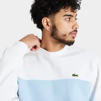 Lacoste Letter Colorblock Fleece Crewneck White / Blue