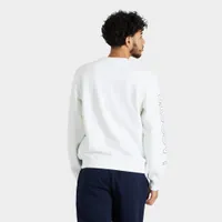 Lacoste Letter Colorblock Fleece Crewneck White / Blue