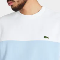 Lacoste Letter Colorblock Fleece Crewneck White / Blue