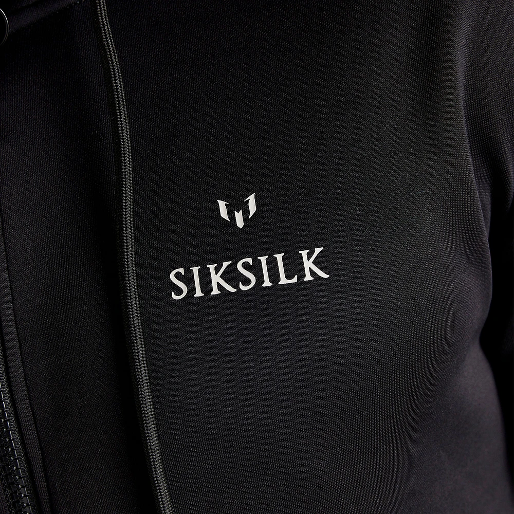 SikSilk x Messi Taped Full Zip Hoodie / Black