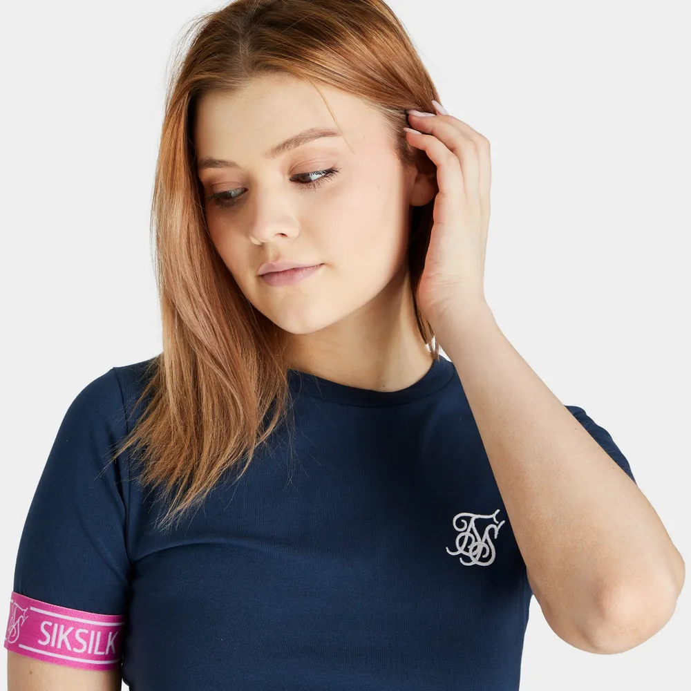 SikSilk Women’s Advantage Crop T-shirt / Navy