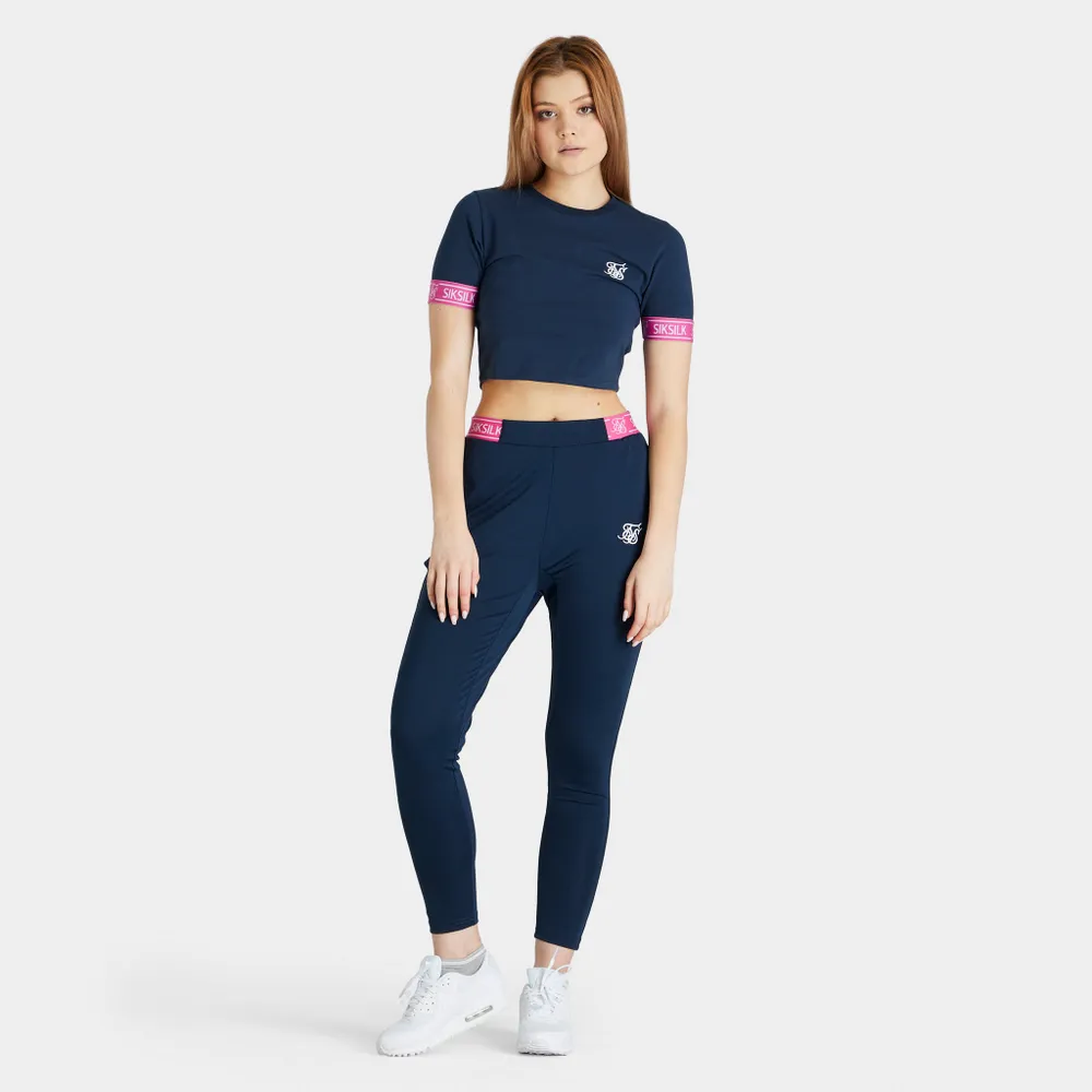 SikSilk Women’s Advantage Crop T-shirt / Navy