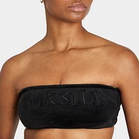 Sik Silk Women's Velour Embroidered Bandeau / Black