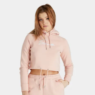 SikSilk Women’s Essential Cropped Pullover Hoodie / Pink