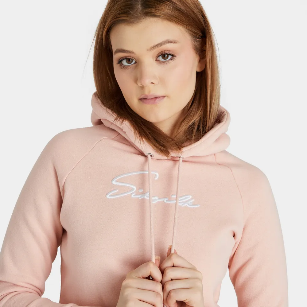 SikSilk Women’s Essential Cropped Pullover Hoodie / Pink