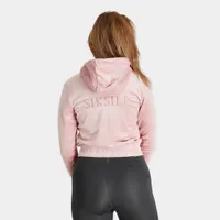 Sik Silk Women's Velour Embroidered Track Jacket / Pink