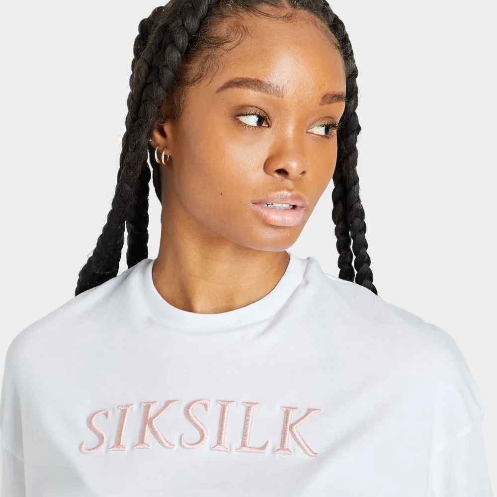 SikSilk Women’s Embroidered Logo T-shirt / White