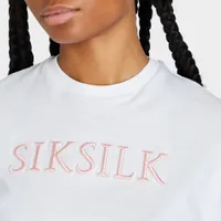 SikSilk Women’s Embroidered Logo T-shirt / White
