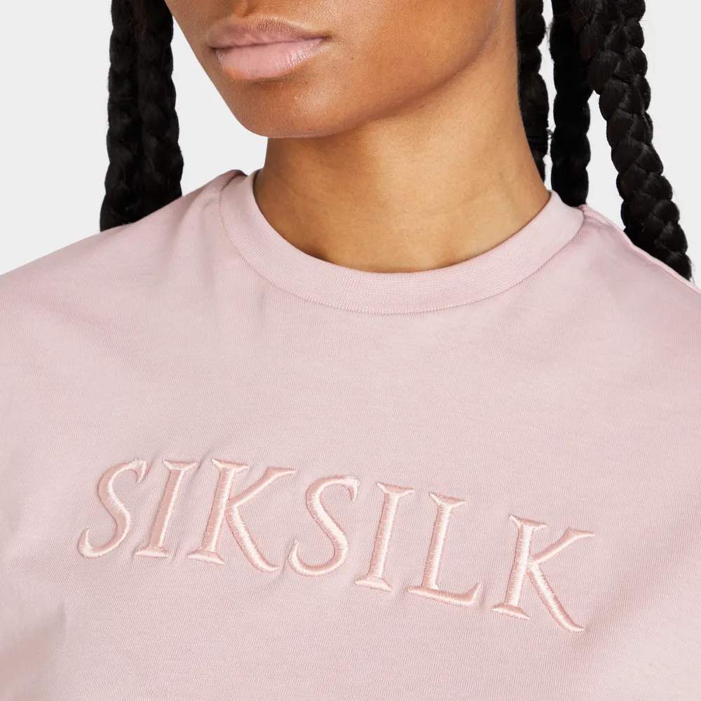 SikSilk Women’s Embroidered Logo T-shirt / Pink