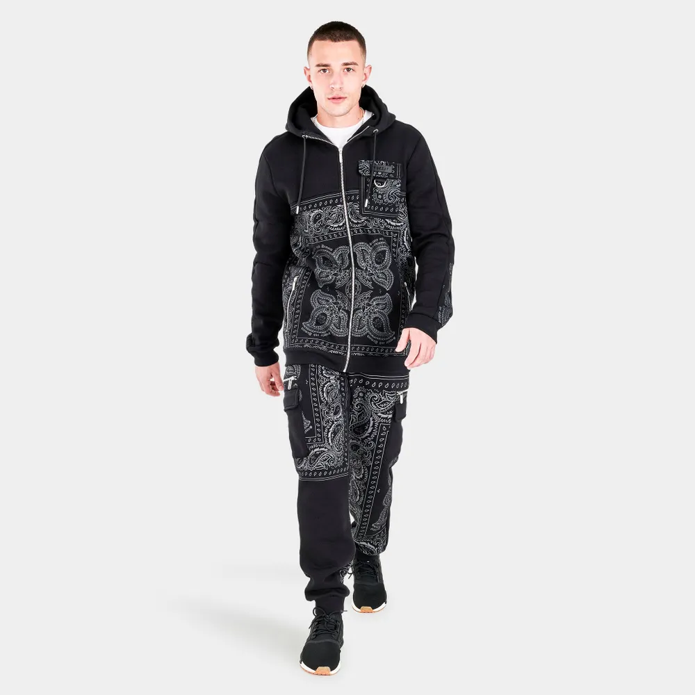 Express  Skimming Puff Sleeve Fleece Hoodie in Pitch Black