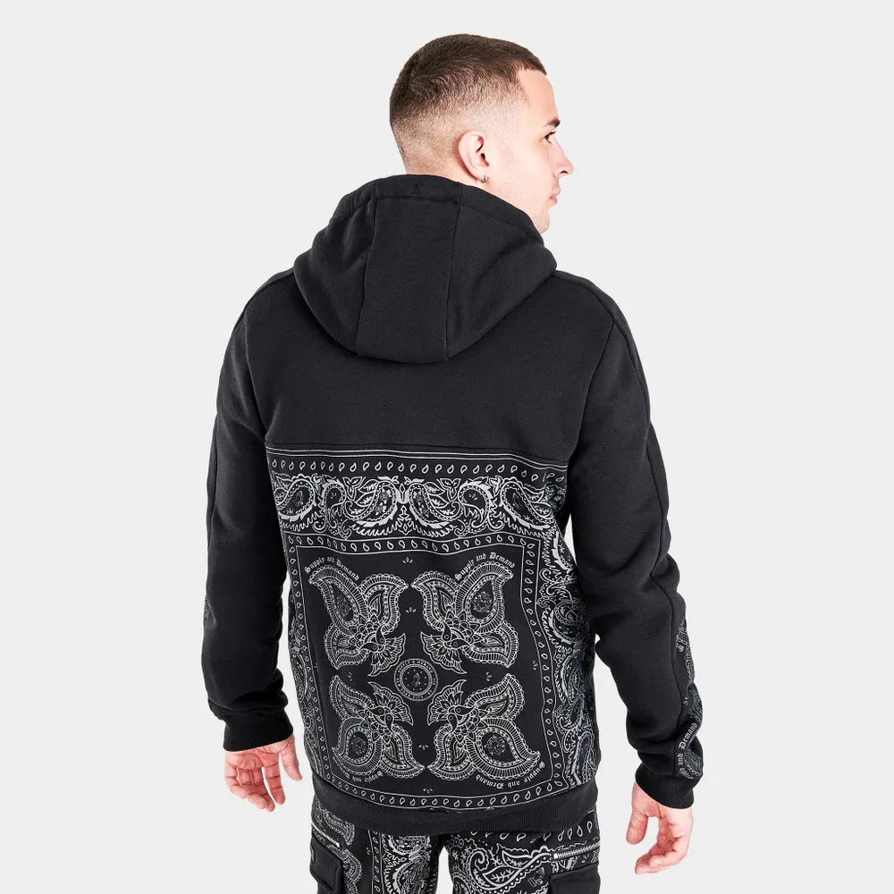 Supply & Demand Placement Print Full Zip Hoodie / Black