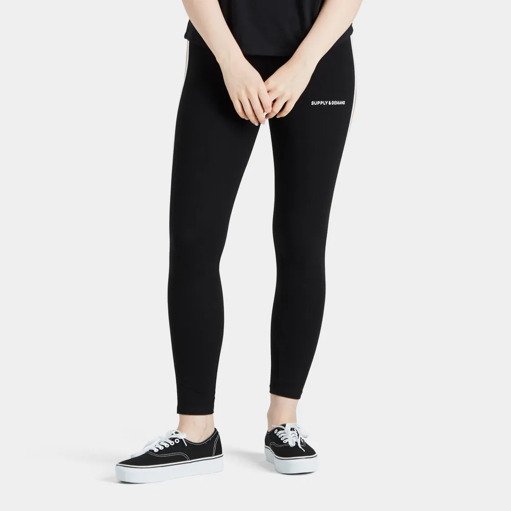 Supply & Demand Women’s Athletic Stripe Leggings / Black