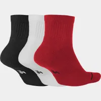 Jordan Everyday Max Quarter Ankle Socks - 3 Pack Black / White Gym Red