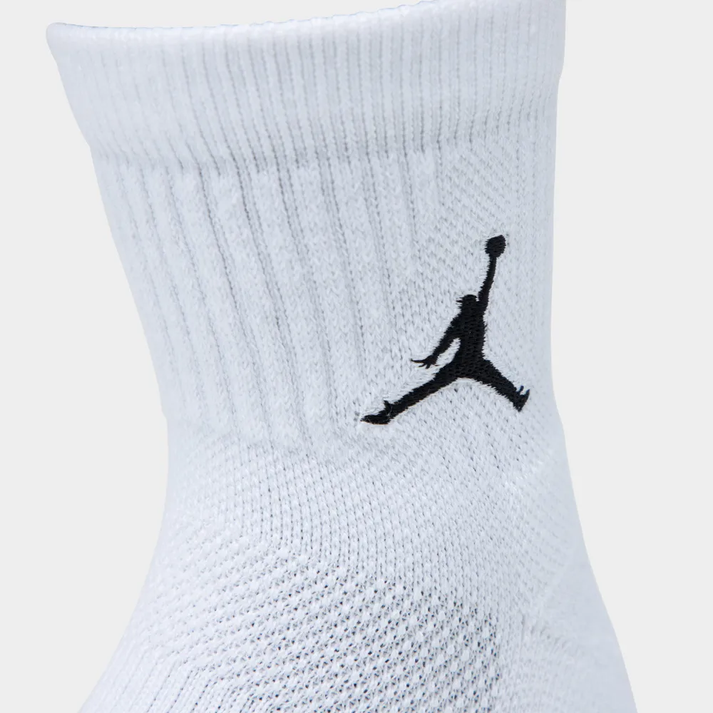 Jordan Everyday Max Quarter Ankle Socks - 3 Pack White / Black