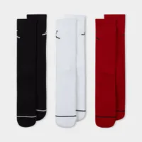 Jordan Everyday Max Crew Socks (3 Pack) Black / White - Gym Red