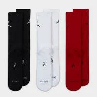 Jordan Everyday Max Crew Socks (3 Pack) Black / White - Gym Red