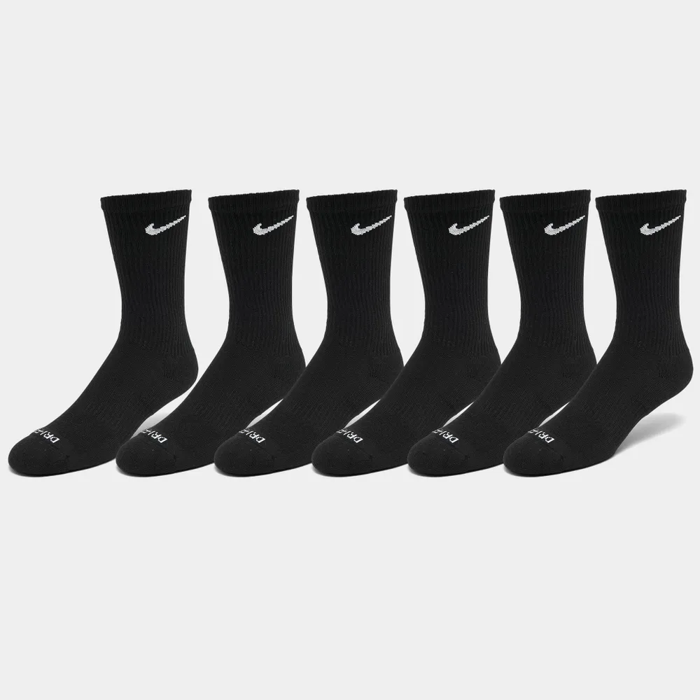 Nike Everyday Plus Cushioned Training Crew Socks (6 Pack) Black / White