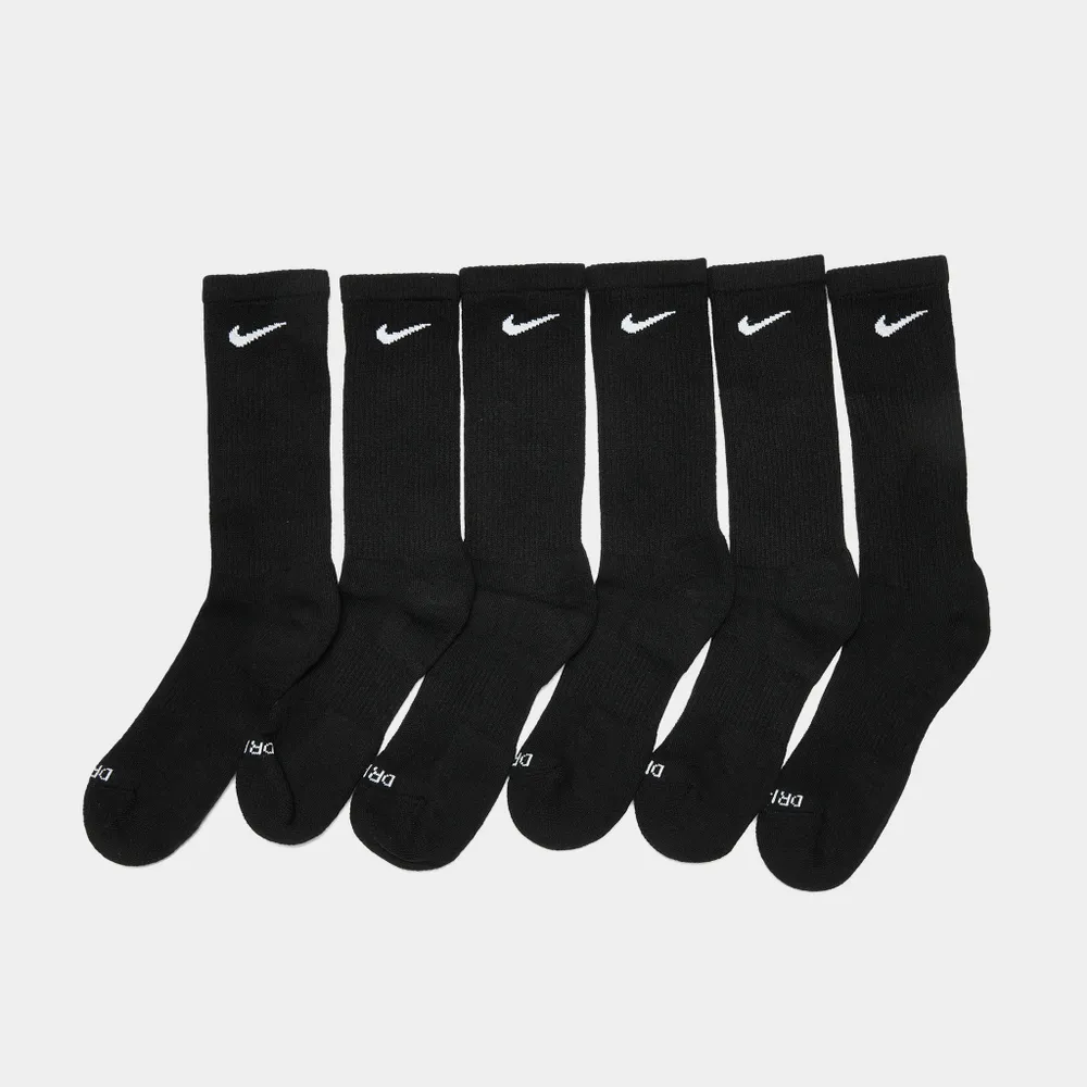 Nike Everyday Plus Cushioned Training Crew Socks (6 Pack) Black / White