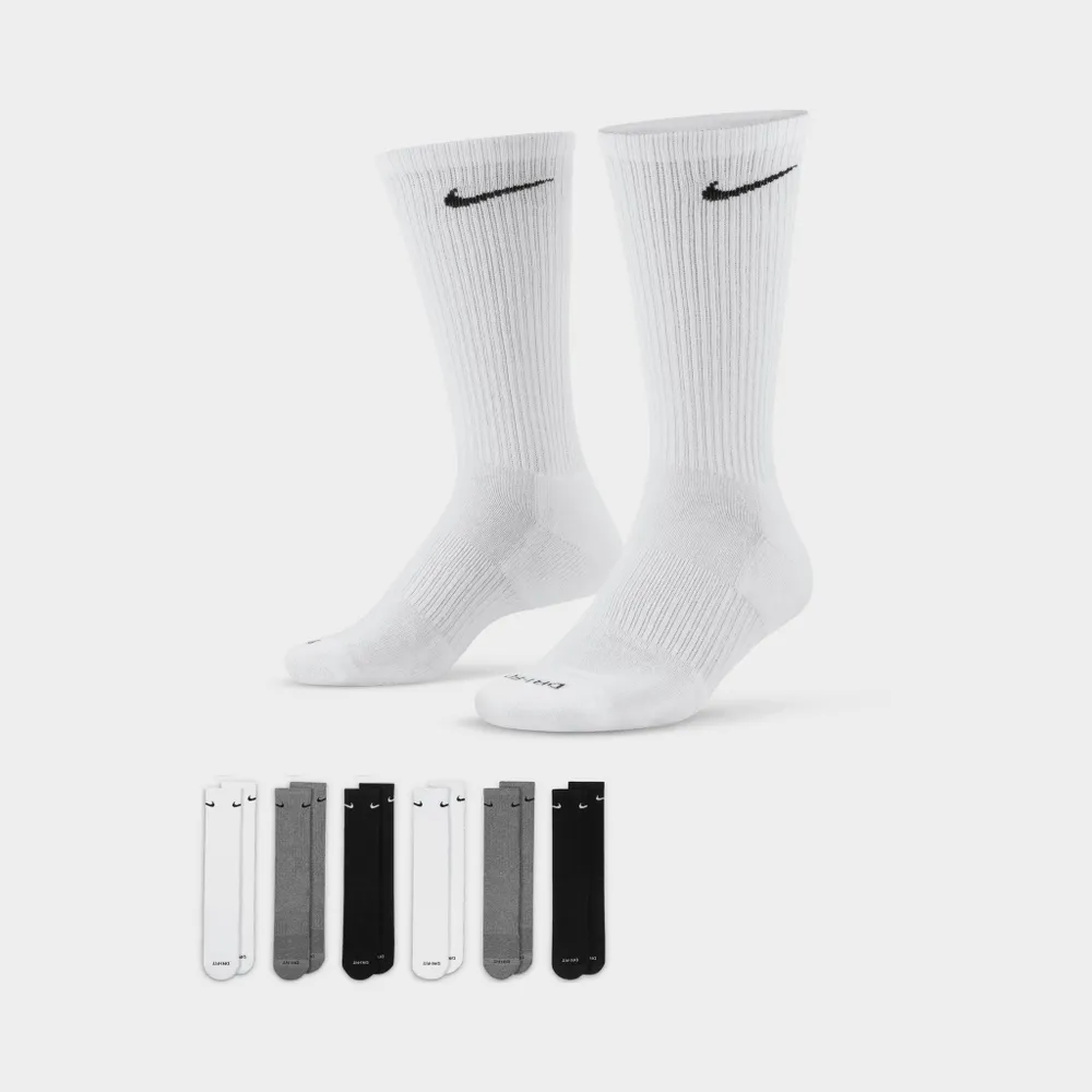 Nike Everyday Plus Cushioned Training Crew Socks - 6 Pack Black / Whit