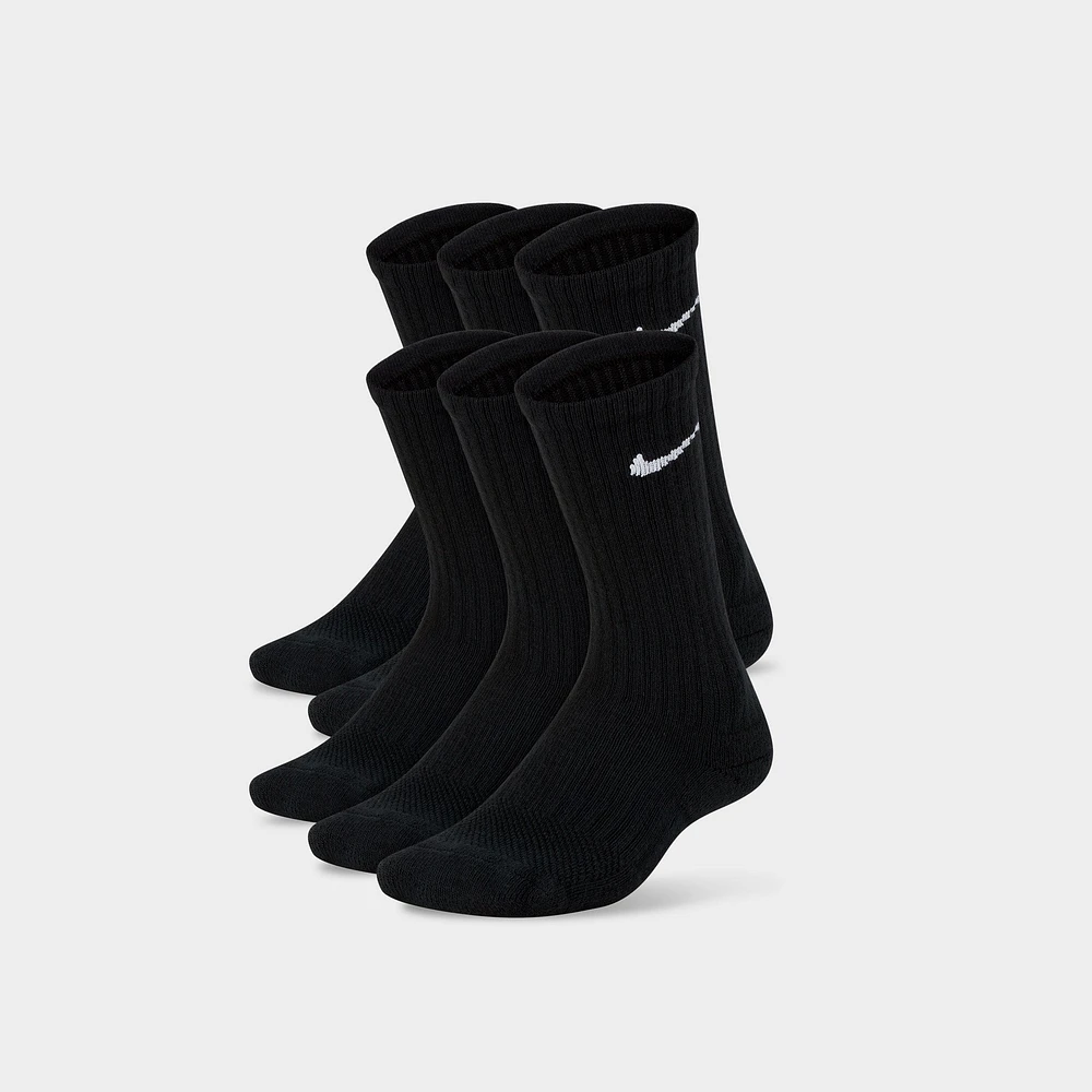 Nike Everyday Kids' Cushioned Crew Socks (6 Pack) Black / White