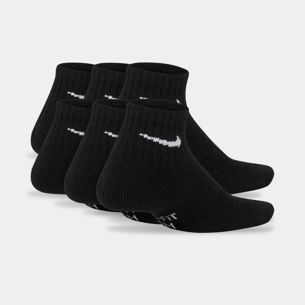 Nike Children’s Everyday Cushioned Ankle Socks (6 Pack) Black / White