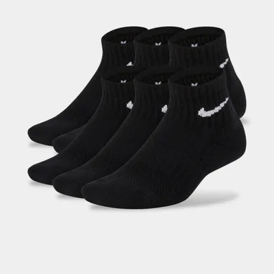 Nike Children’s Everyday Cushioned Ankle Socks (6 Pack) Black / White