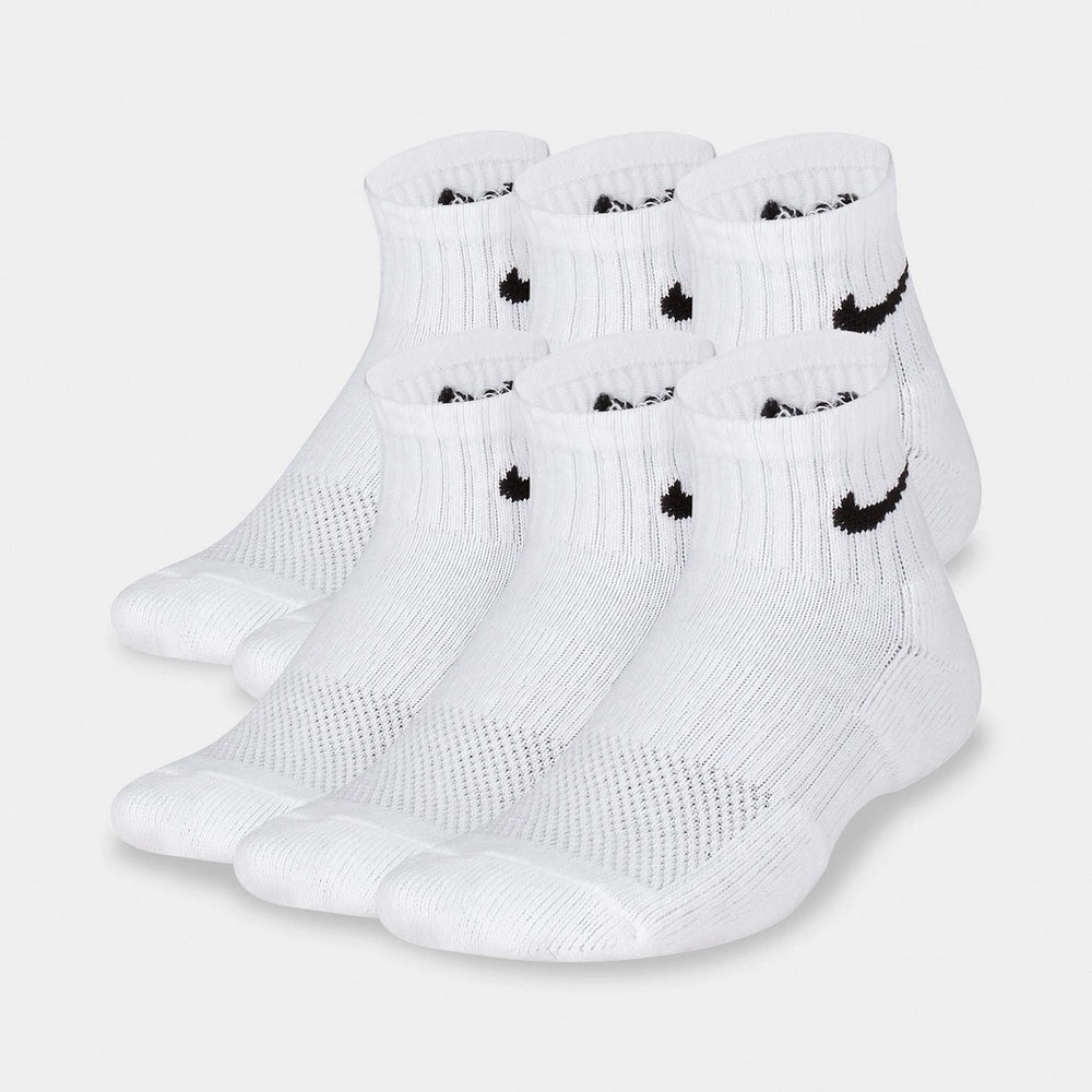 Nike Everyday Children's Cushioned Ankle Socks (6 Pack) White / Black