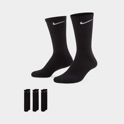 Nike Everyday Cushioned Training Crew Socks (3 Pack) Black / White