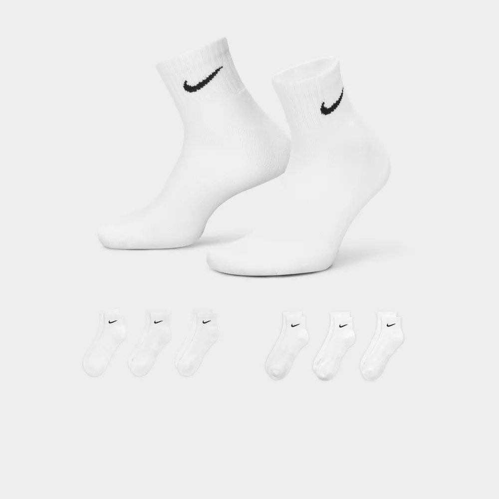 Nike Everyday Cushioned Ankle Socks (6 Pack) White / Black