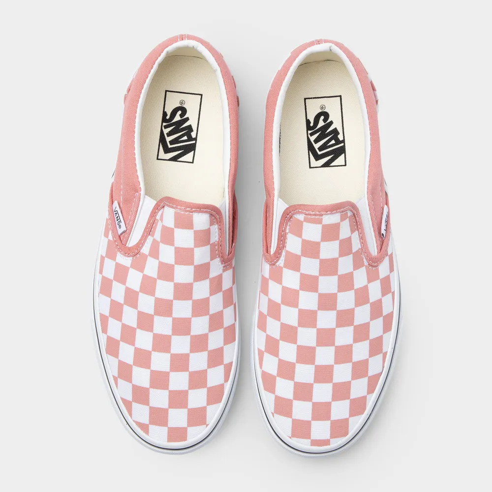 Vans Women’s Checkerboard Classic Slip-On Rosette / True White