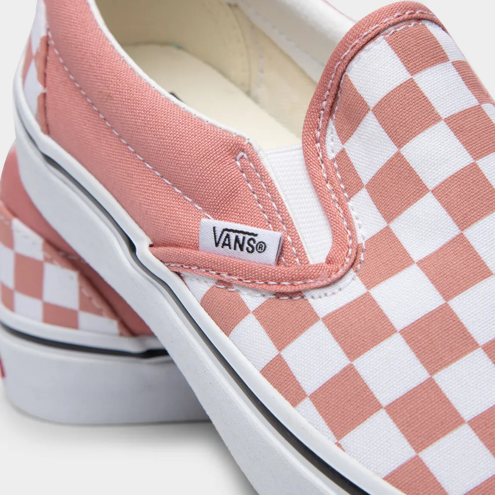 Vans Women’s Checkerboard Classic Slip-On Rosette / True White