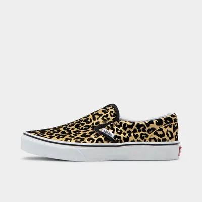 Vans Kids’ Flocked Leopard Classic Slip-On Black / True White