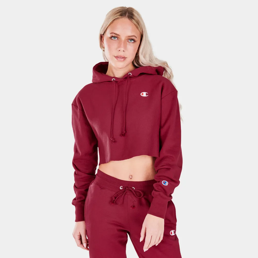 Champion Women's Cropped Pullover Hoodie, Reverse Weave Cropped