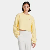 Champion Women’s Reverse Weave Cropped Cut-Off Crew Sweatshirt / Buttered Popcorn