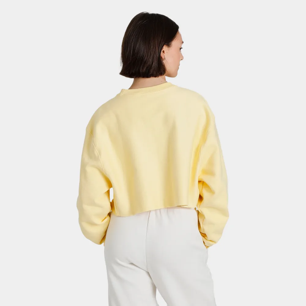 Champion Women’s Reverse Weave Cropped Cut-Off Crew Sweatshirt / Buttered Popcorn