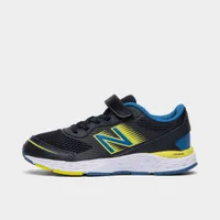 New Balance Juniors’ 680v6 Bungee Black / Oxygen Blue - Sulphur Yellow