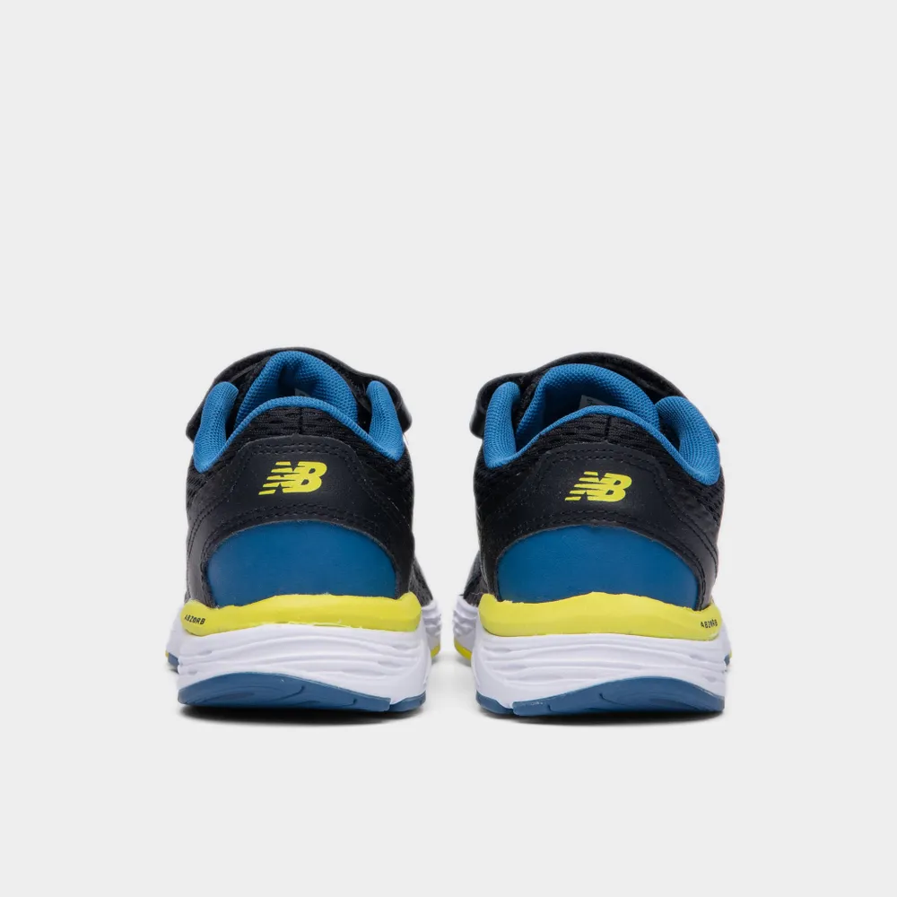 New Balance Juniors’ 680v6 Bungee Black / Oxygen Blue - Sulphur Yellow