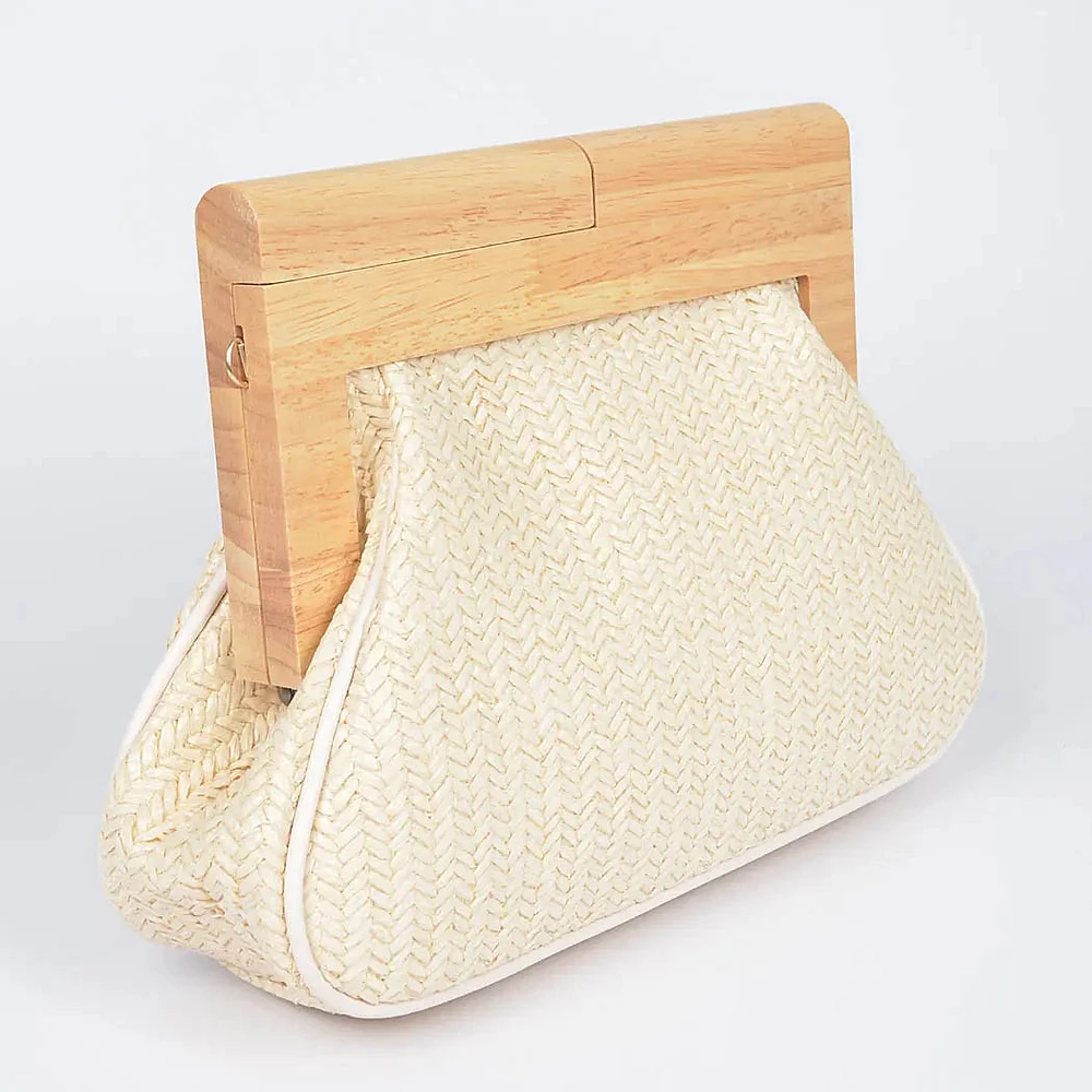 90116 Wood Straw Clutch