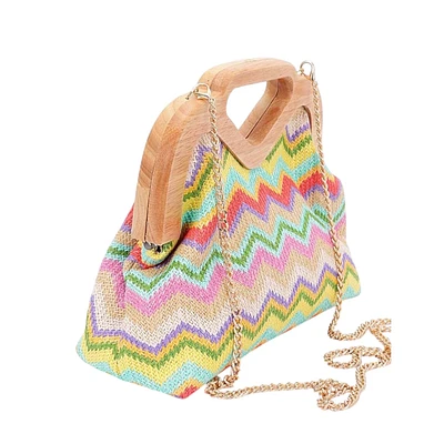 90028 Straw Wood Clutch