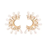 80140 Pearl Moon Earrings