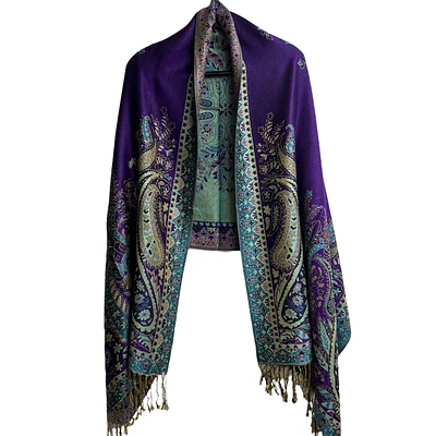 W30236.1 Long Paisley Pash Purple