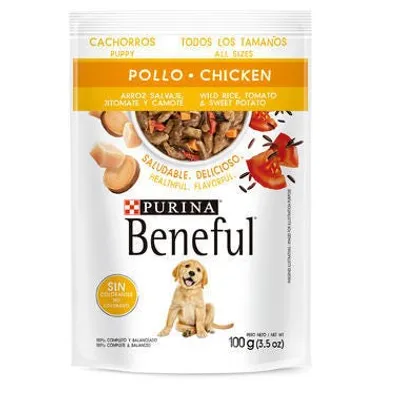 BENEFUL - Alimento Húmedo Cachorro Pollo, Camote y Arroz Salvaje 100g