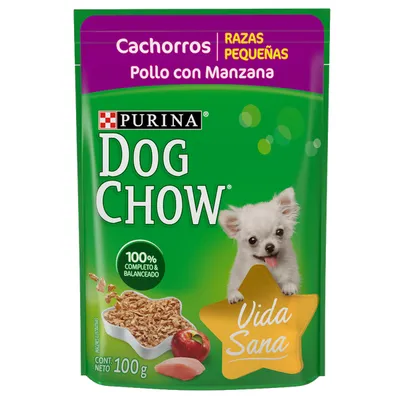 DOG CHOW - Alimento Húmedo Cachorro Razas Pequeñas Pollo c/ Manzana 100 g