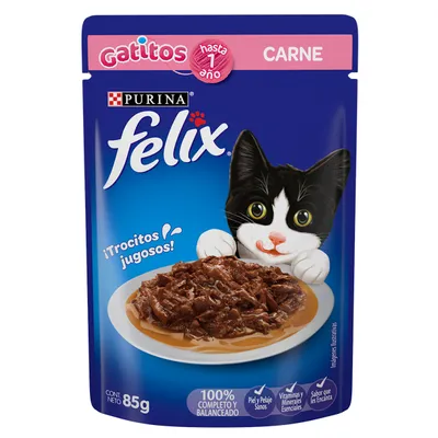 FELIX - Alimento Húmedo Gatito Carne en Salsa 85 g